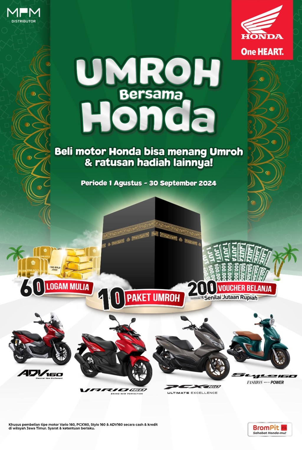 Beli Motor Bisa Umroh Gratis , Hanya di Dealer Honda Jaringan MPM Honda